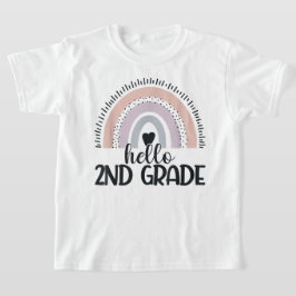 Hello Second Grade Coquette Bow Teacher Girl Tシャツ