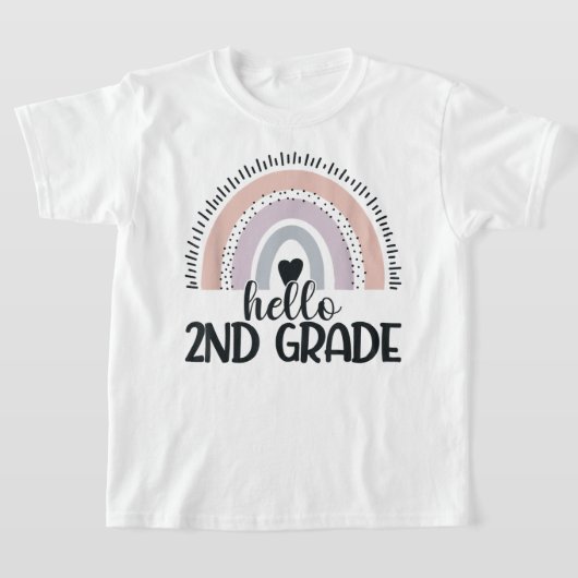 Hello Second Grade Coquette Bow Teacher Girl Tシャツ (レイダウン)