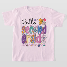 Hello Second Grade Coquette Bow Teacher Girl Tシャツ