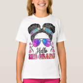 Hello Second Grade Coquette Bow Teacher Girl Tシャツ (正面)