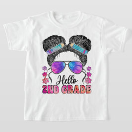 Hello Second Grade Coquette Bow Teacher Girl Tシャツ