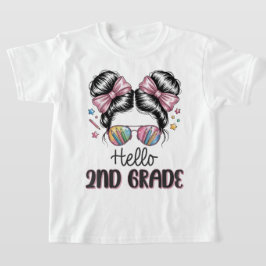 Hello Second Grade Coquette Bow Teacher Girl Tシャツ