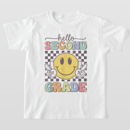 Hello Second Grade Coquette Bow Teacher Girl Tシャツ (レイダウン)