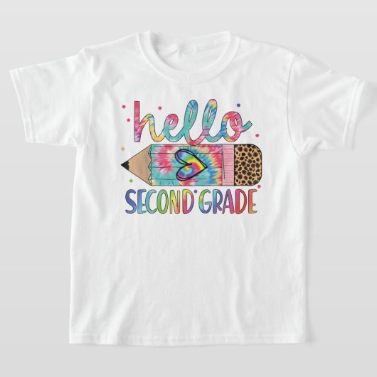 Hello Second Grade Coquette Bow Teacher Girl Tシャツ (レイダウン)