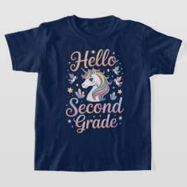 Hello Second Grade Coquette Bow Teacher Girl Tシャツ