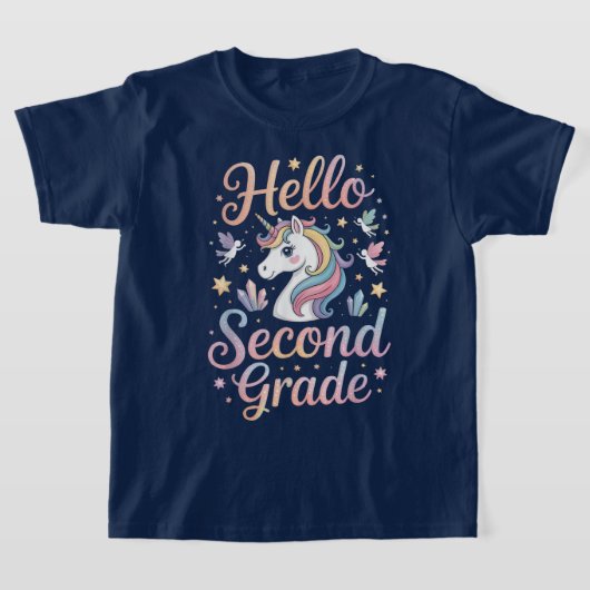 Hello Second Grade Coquette Bow Teacher Girl Tシャツ (レイダウン)