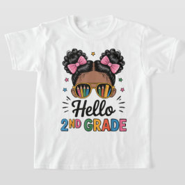 Hello Second Grade Coquette Bow Teacher Girl Tシャツ