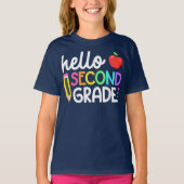 Hello Second Grade Coquette Bow Teacher Girl Tシャツ (正面)