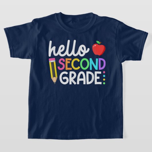 Hello Second Grade Coquette Bow Teacher Girl Tシャツ (レイダウン)