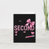 Hello Second Grade First Day Of School Coquette Te カード (正面)