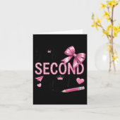 Hello Second Grade First Day Of School Coquette Te カード (黄色い花)