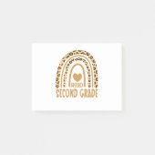 Hello Second Grade-Leopard Rainbow-Back to School ポストイット (正面)