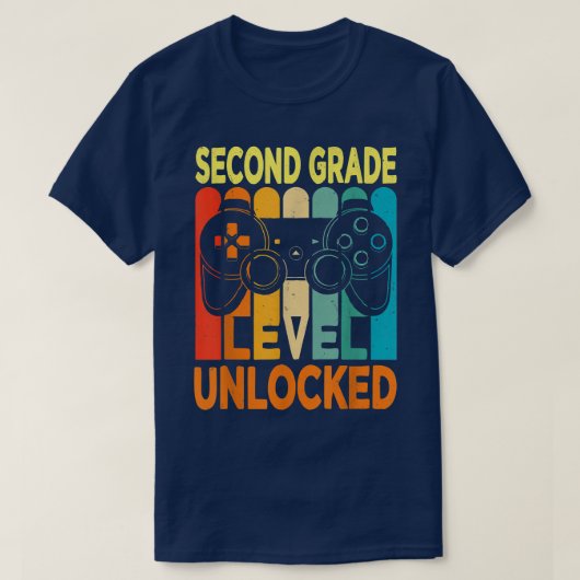 Hello Second Grade Level Unlocked Video Game Back Tシャツ (デザイン正面)