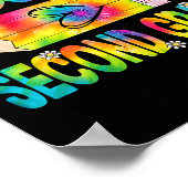 Hello Second Grade Pencil Tie Dye Back To School 2 ポスター (角)