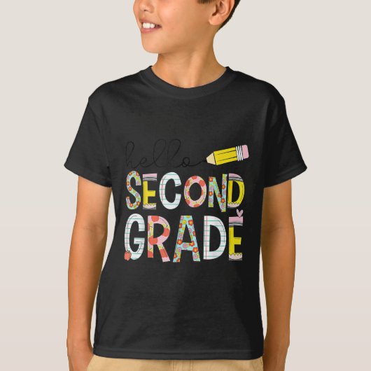 Hello Second Grade Team 2nd Grade Back To School T Tシャツ (正面)