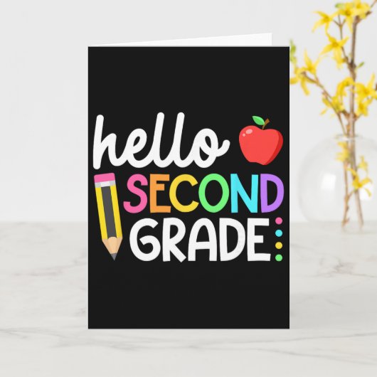 Hello Second Grade Team 2nd Grade Byck To School T カード (黄色い花)