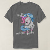 Hello Second Grade Unicorn Back To School Teacher  Tシャツ (デザイン正面)