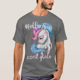 Hello Second Grade Unicorn Back To School Teacher Tシャツ