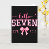 Hello Seven Est 2018 Coquette Bow 7th Birthday Gir カード (黄色い花)