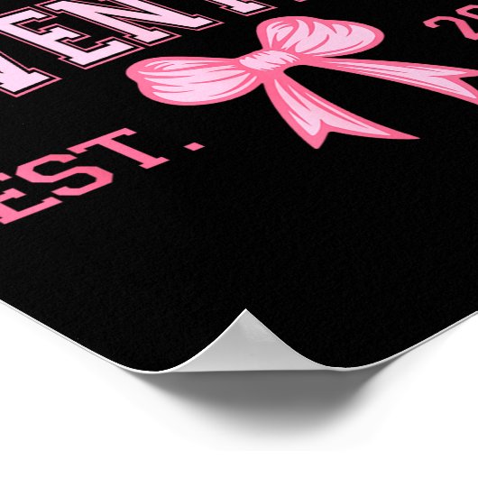 Hello Seventeen Est 2008 Coquette Bow 17th Birthda ポスター (角)