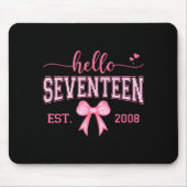 Hello Seventeen Est 2008 Coquette Bow 17th Birthda マウスパッド (正面)
