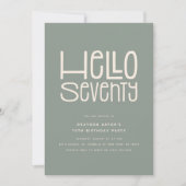 HELLO SEVENTY モダンな70歳の誕生日 招待状 (正面)