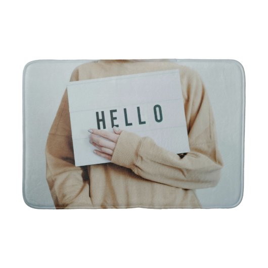 "Hello" Sign Bath Mat - Warm & Welcomingデザイン バスマット (正面)