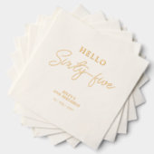 Hello Sixifive モダン Script 65th Birthday Party 箔ナプキン (インサイチュ (積み重ね))
