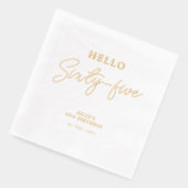 Hello Sixifive モダン Script 65th Birthday Party 箔ナプキン (左)