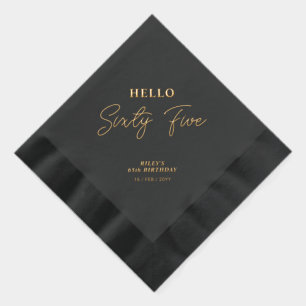 Hello Sixifive モダン Script 65th Birthday Party 箔ナプキン