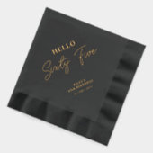 Hello Sixifive モダン Script 65th Birthday Party 箔ナプキン (左)