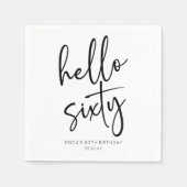 Hello Sixitemalist 60th Birthday Party スタンダードカクテルナプキン (正面)