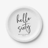 Hello Sixitemalist 60th Birthday Party ペーパープレート (正面)