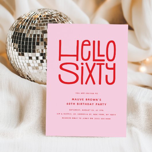 HELLO SIXTY モダンな60歳の誕生日 招待状