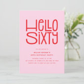 HELLO SIXTY モダンな60歳の誕生日 招待状 (スタンド正面)