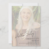 Hello Sixty Customizable Milestone Birthday Photo  招待状 (正面)