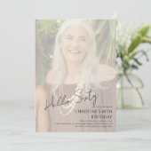 Hello Sixty Customizable Milestone Birthday Photo  招待状 (スタンド正面)