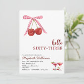 Hello Sixty Three Cherry Martini Birthday Party 招待状 (スタンド正面)