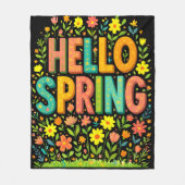 Hello Spring Break フリースブランケット (正面)