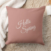 Hello Spring Dusty Rose Throw Pillow クッション (ブランケット)