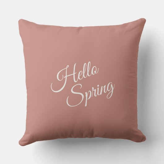Hello Spring Dusty Rose Throw Pillow クッション (裏面)