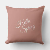 Hello Spring Dusty Rose Throw Pillow クッション (正面)