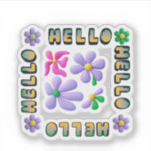 Hello Spring Floral Decorated Sticker シール (正面)