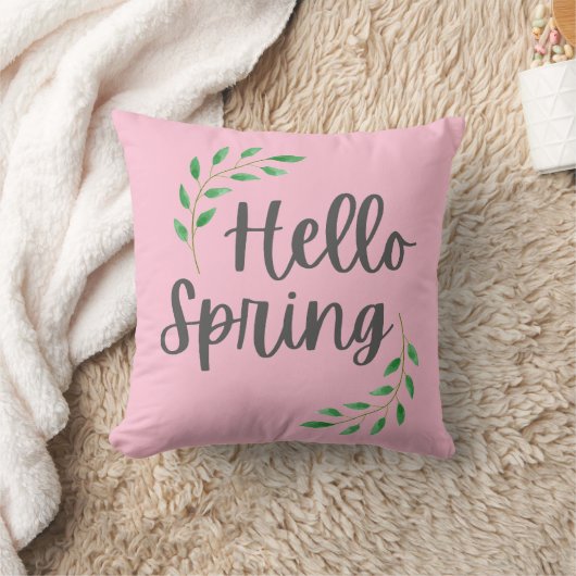 Hello Spring Floral Pastel Springtime Decor クッション (ブランケット)