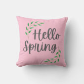 Hello Spring Floral Pastel Springtime Decor クッション (正面)