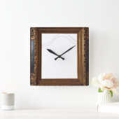 Hello Spring Floral Wreath Clock – A Celebration o スクエア壁時計 (ホーム)