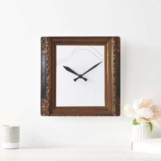 Hello Spring Floral Wreath Clock – A Celebration o スクエア壁時計 (ホーム)