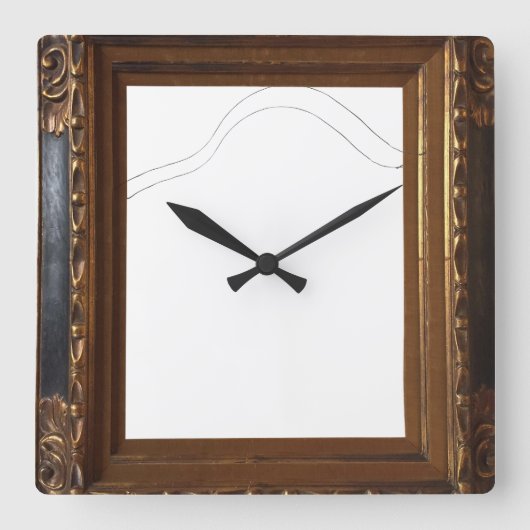 Hello Spring Floral Wreath Clock – A Celebration o スクエア壁時計 (正面)