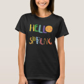 Hello Spring Fun Happy Spring Tシャツ (正面)