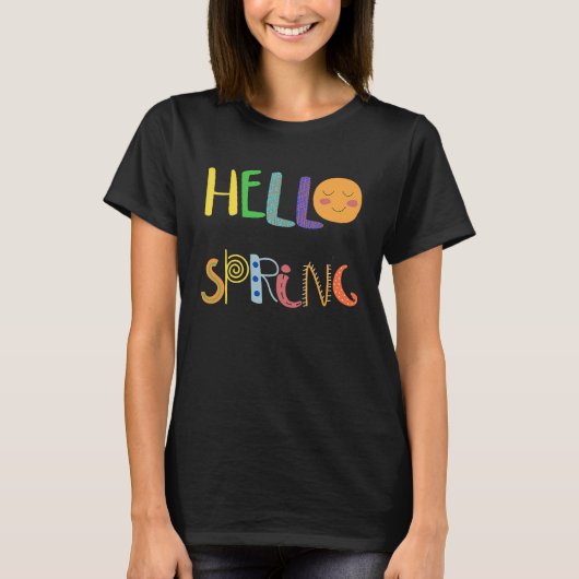 Hello Spring Fun Happy Spring Tシャツ (正面)